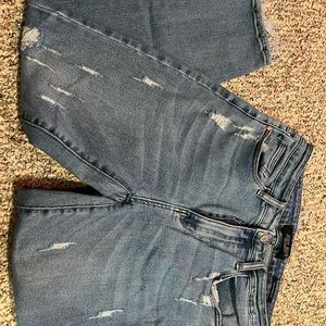 blue jeans with distressing